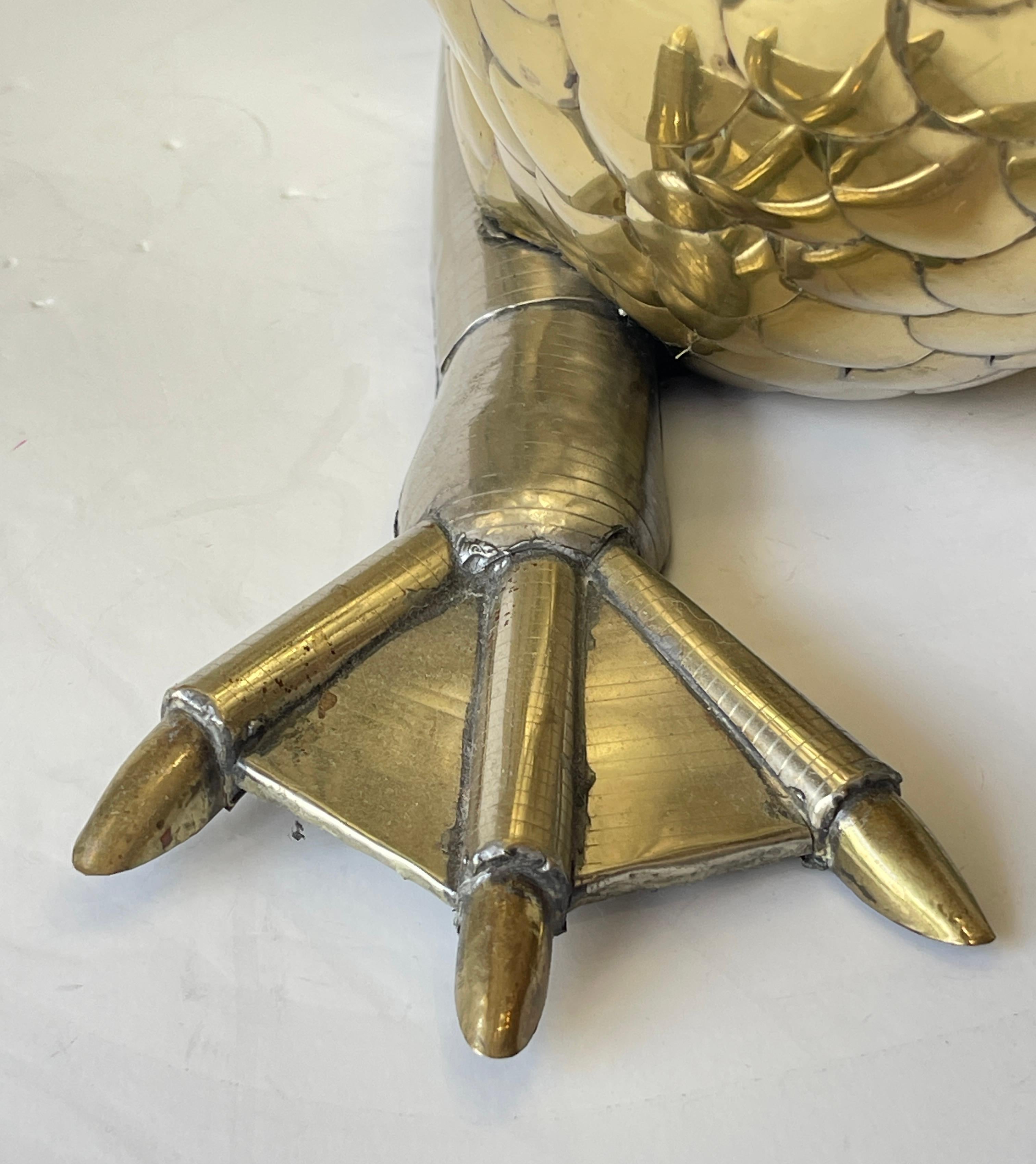 Sculpture d'oie moderne en métal mélangé martelé par Rafael Gil 1982 en vente 5