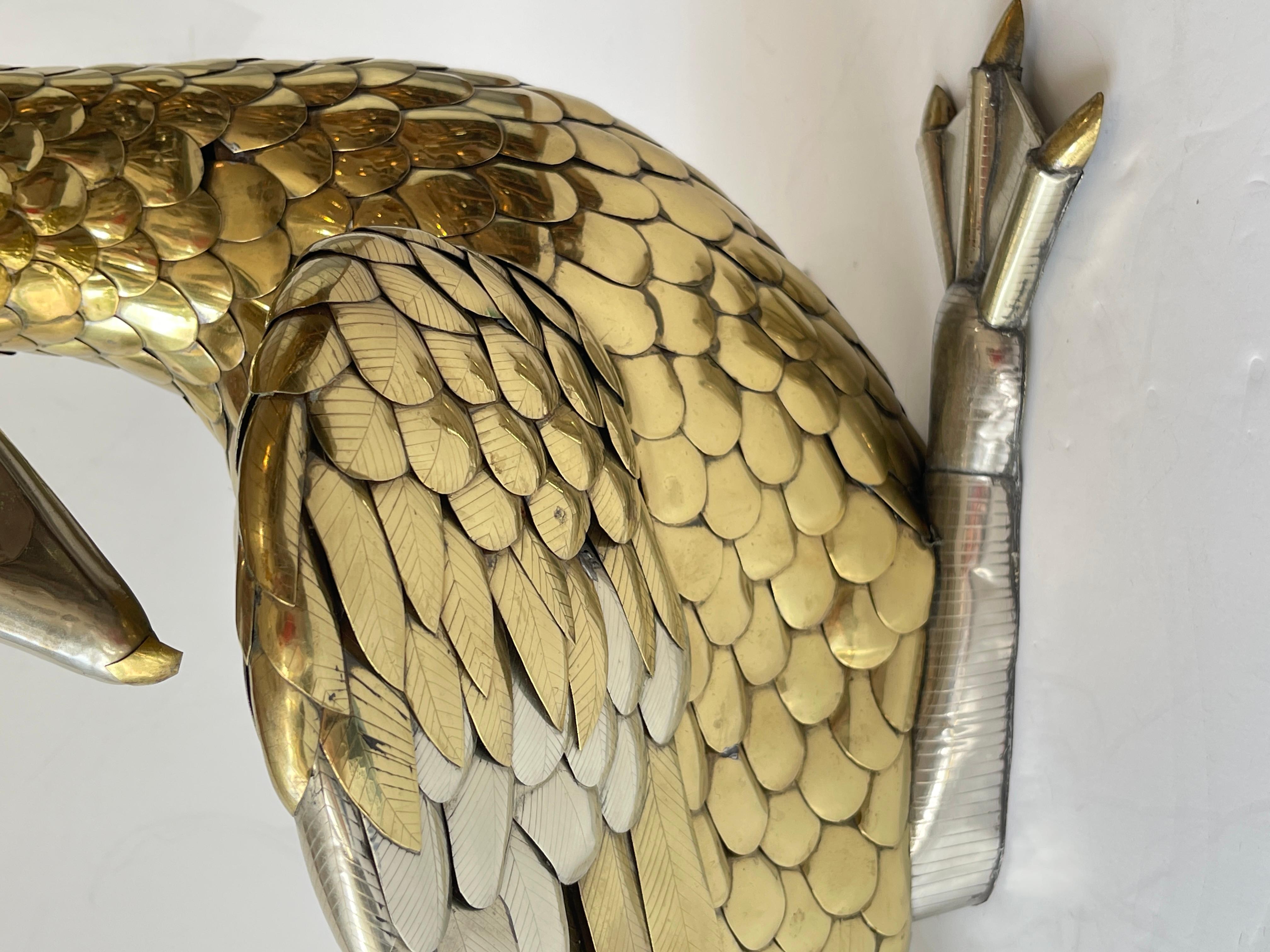 Sculpture d'oie moderne en métal mélangé martelé par Rafael Gil 1982 en vente 6