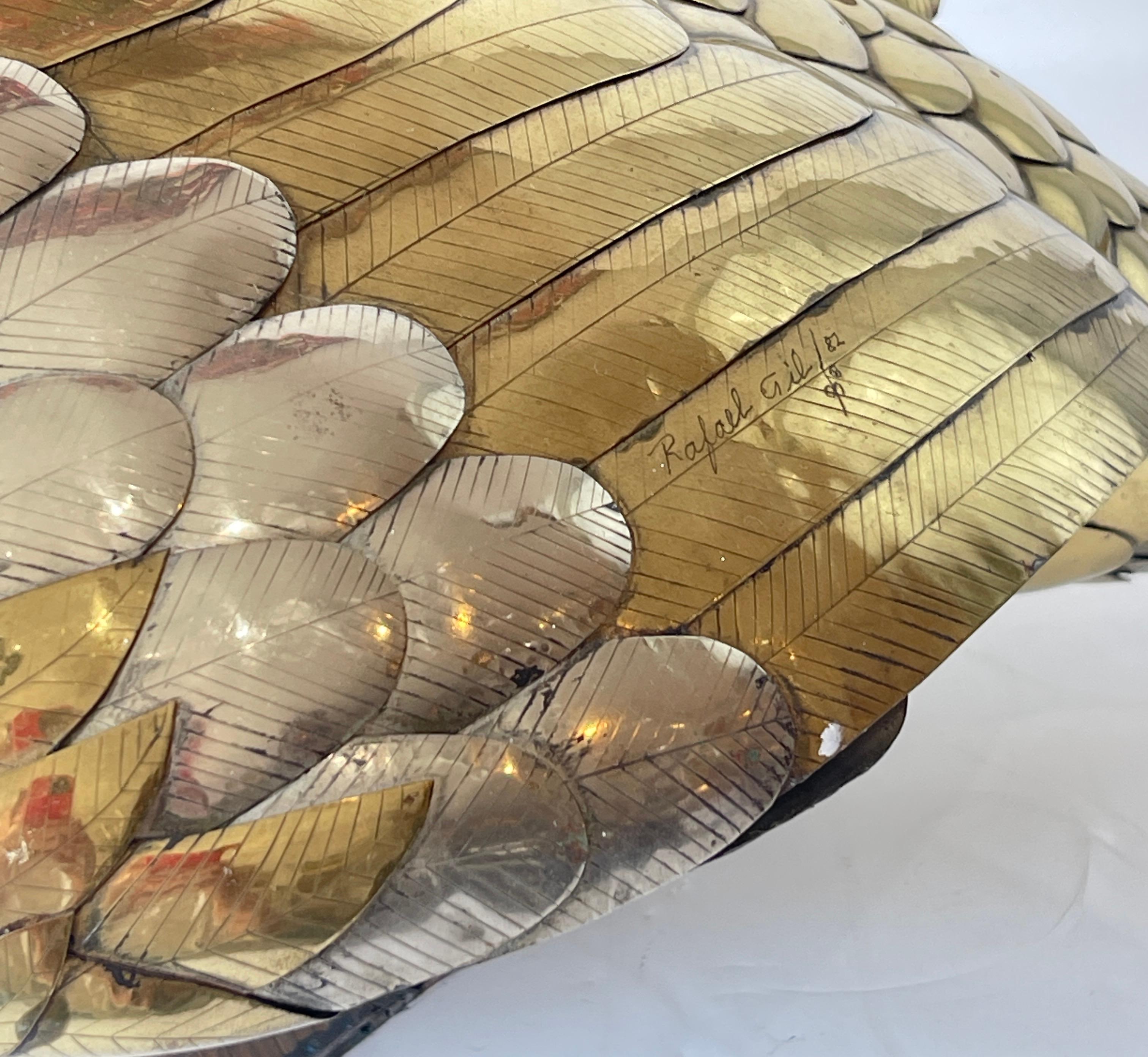 Sculpture d'oie moderne en métal mélangé martelé par Rafael Gil 1982 en vente 13