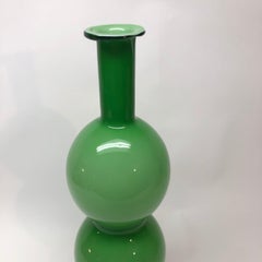 Modern Gourd Shape Green Glass Bottle Vase