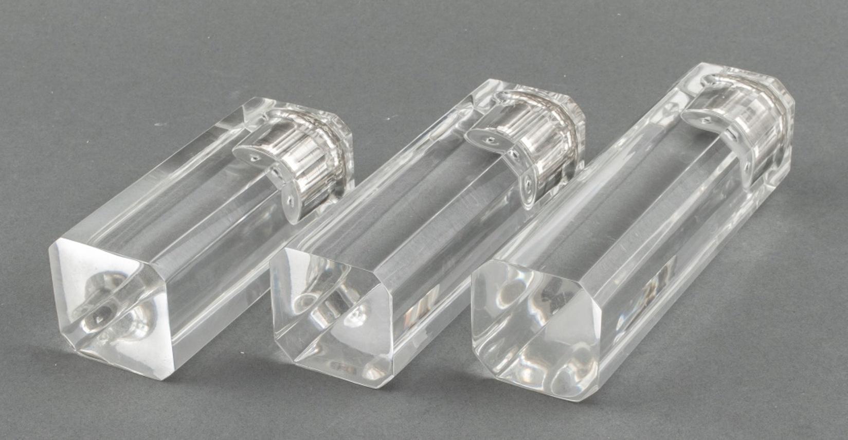 20th Century Modern Graduated Lucite Candlestick Holders, 3 For Sale