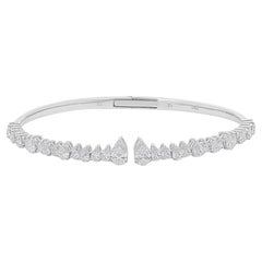 Modernes, abgestuftes, offenes Birnen-SI/H-Diamant-Armband aus 18 Karat Weißgold