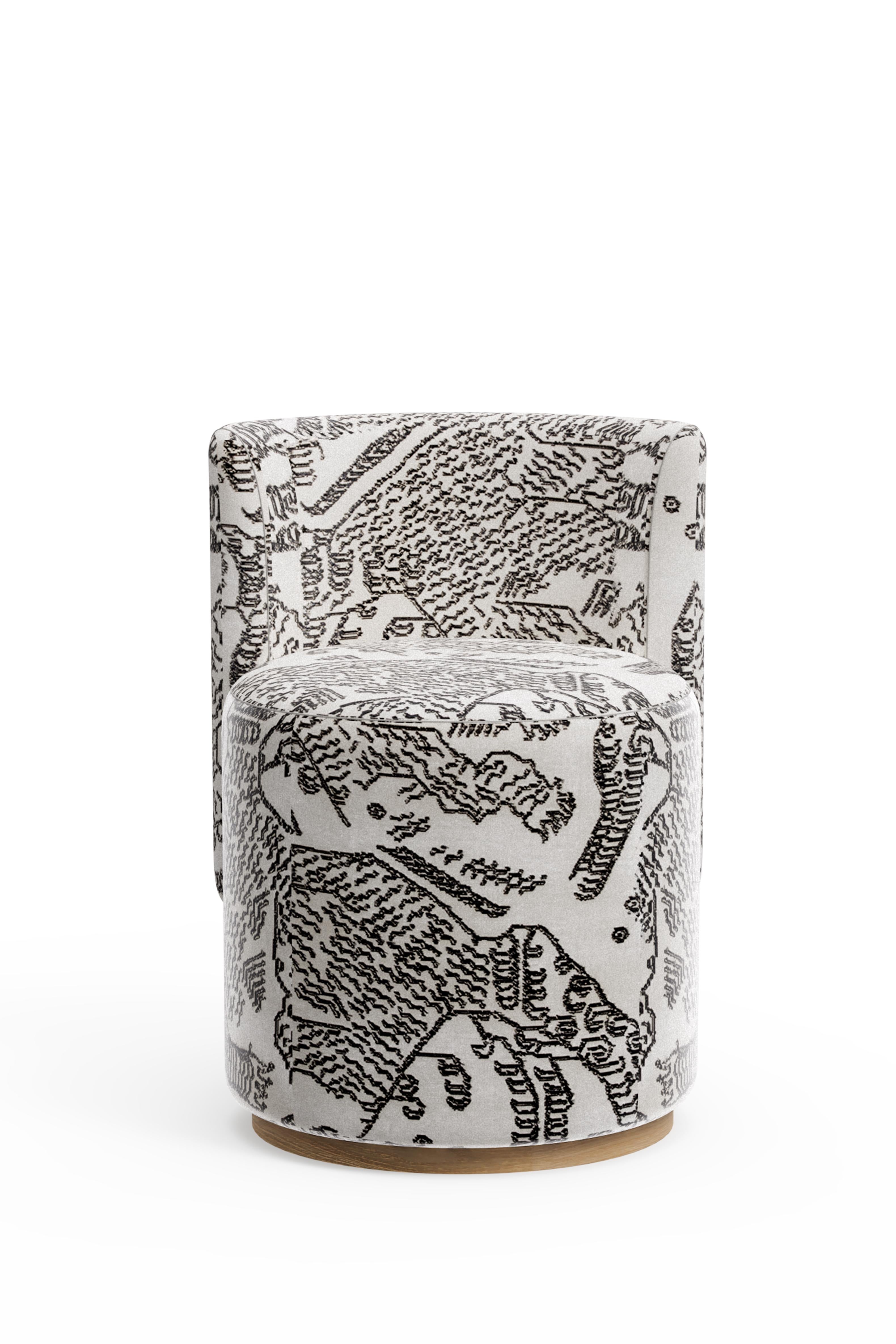 Sillas de Comedor Modern Grand, Giratorias, Terciopelo Jacquard DEDAR, Roble, Greenapple en Nuevo estado para la venta en Lisboa, PT