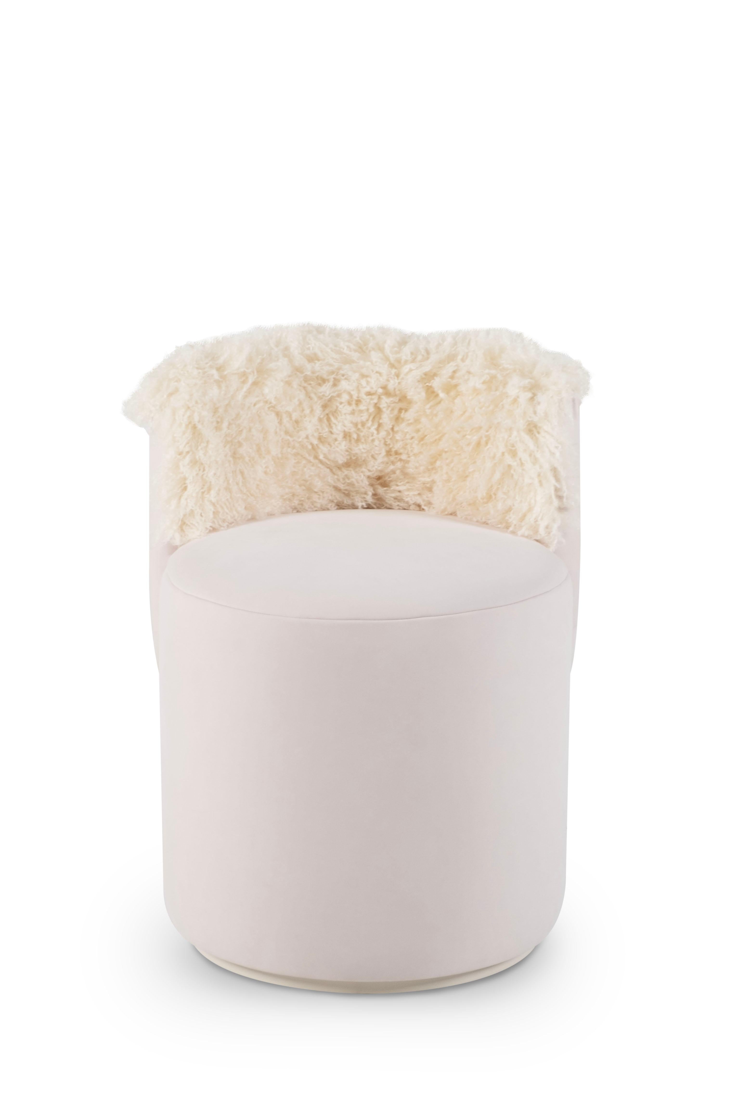 Portoghese Grand Pouf moderno di metà secolo, Set/2 in nabuk rosa, fatto a mano da Greenapple in vendita