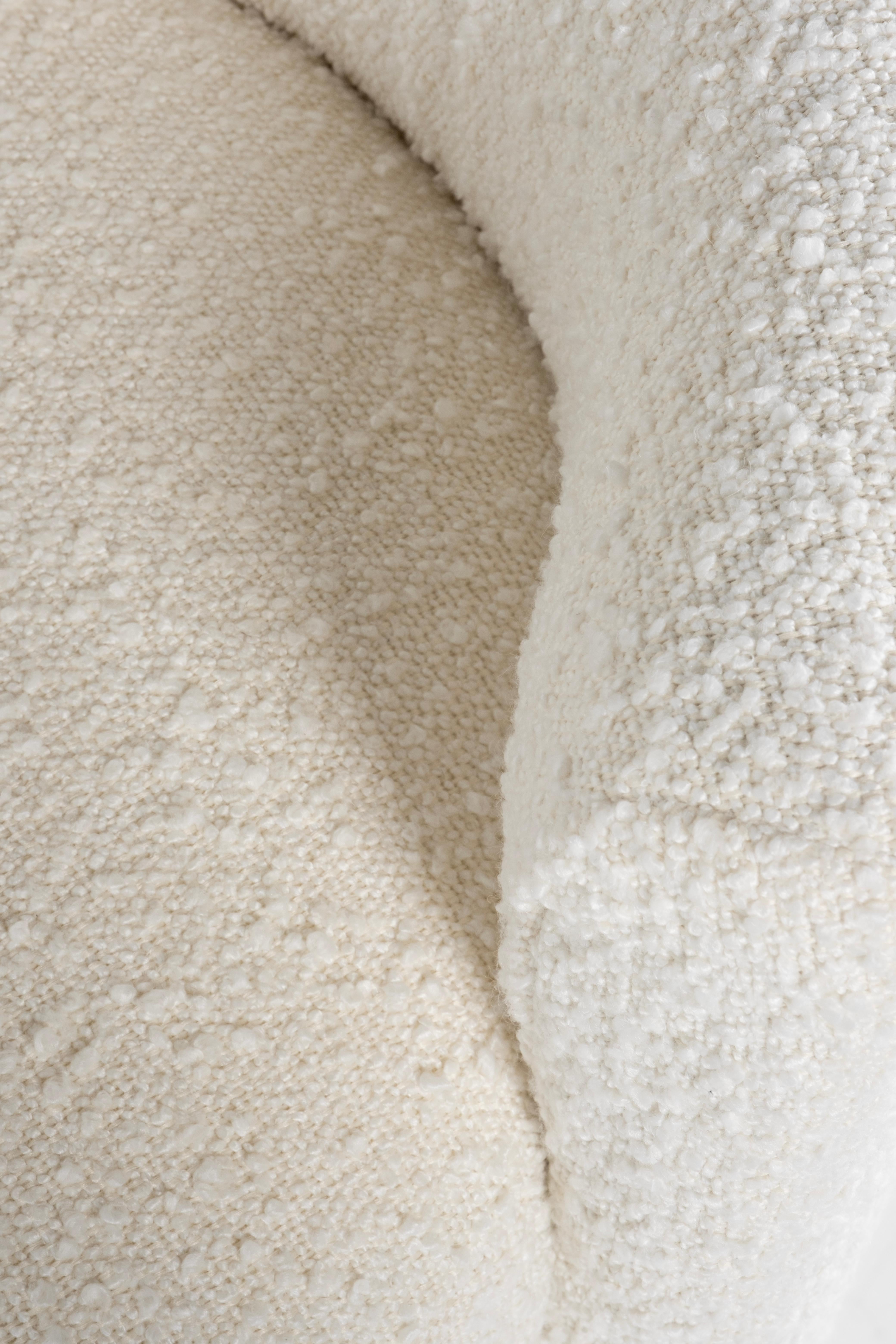 The Modernity Grand Pouf Blanc Coton Bouclé Fait Main par Greenapple en vente 6