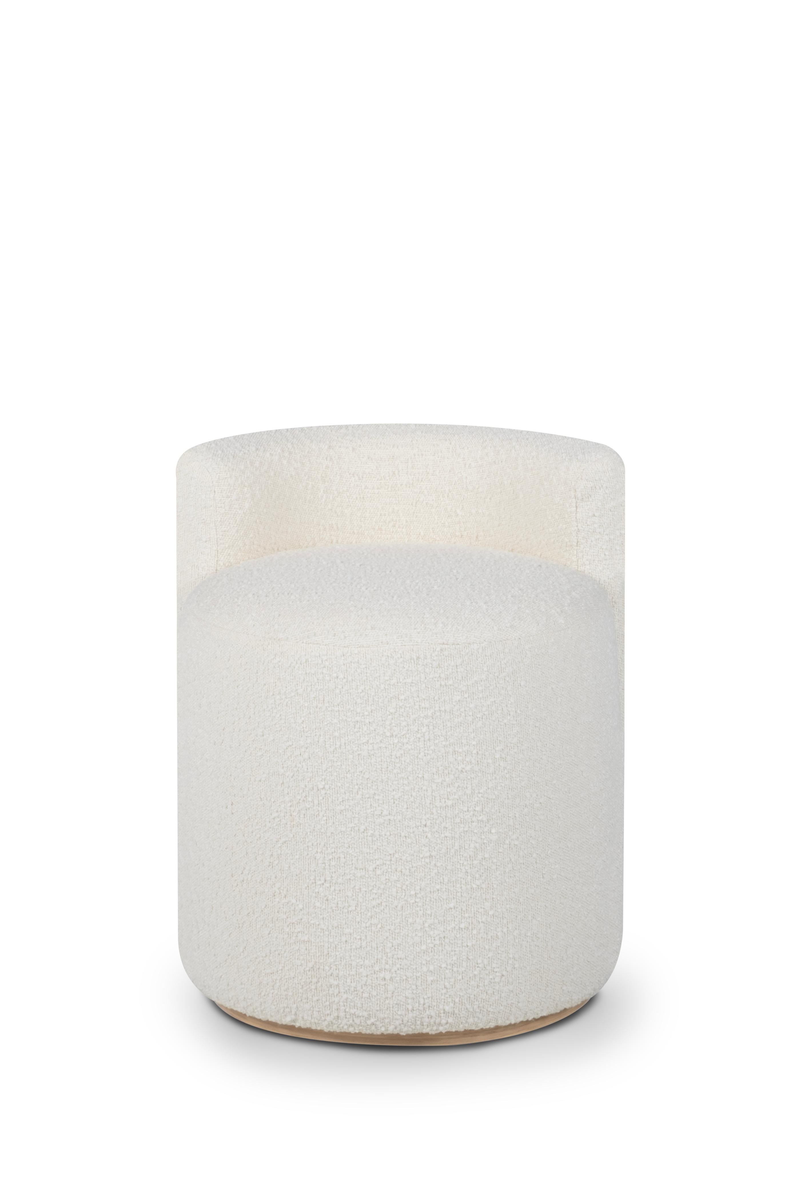 The Modernity Grand Pouf Blanc Coton Bouclé Fait Main par Greenapple en vente 8