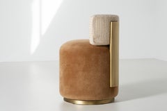 Modern Grand Swivel Dining Chairs, MISIA Copper Velvet, Handmade By Greenapple