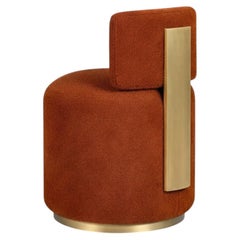 Modern Grand Swivel Dining Chairs, MISIA Copper Velvet, Handmade By Greenapple