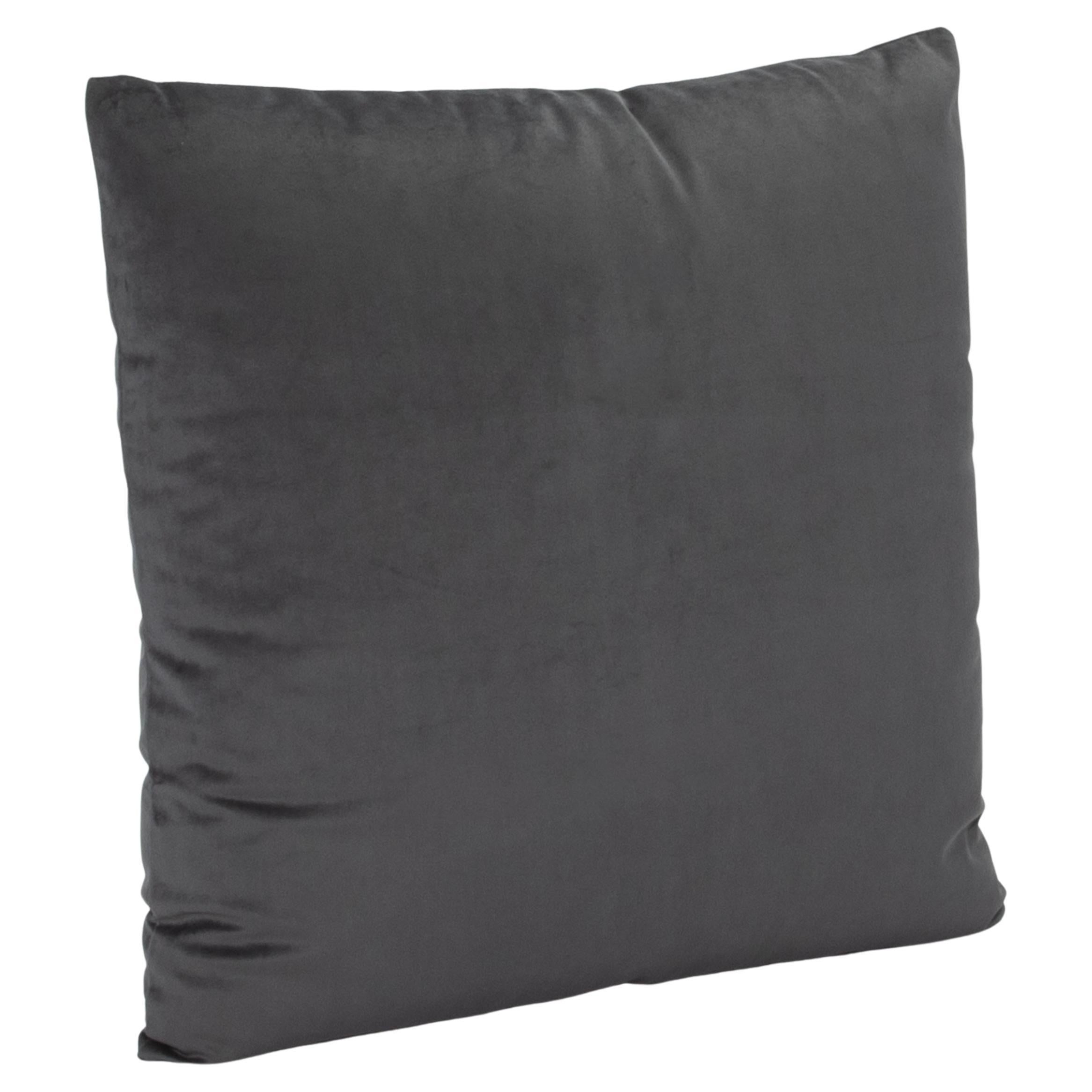 Modern Graphite Velvet Decorative Pillow by MOGUL