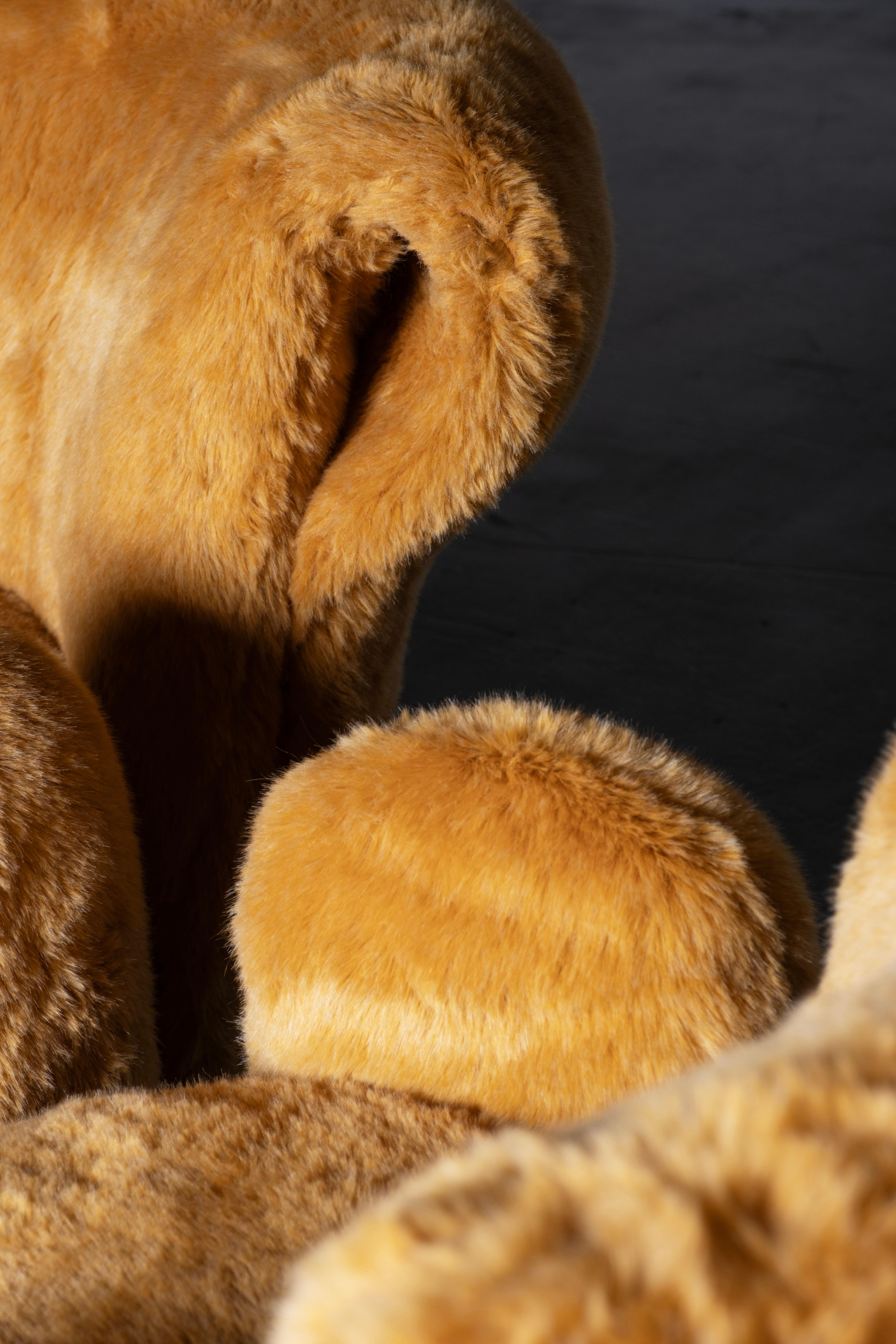 Laine The Moderns Armchair, Brown Faux Fur, Handmade Portugal by Greenapple en vente