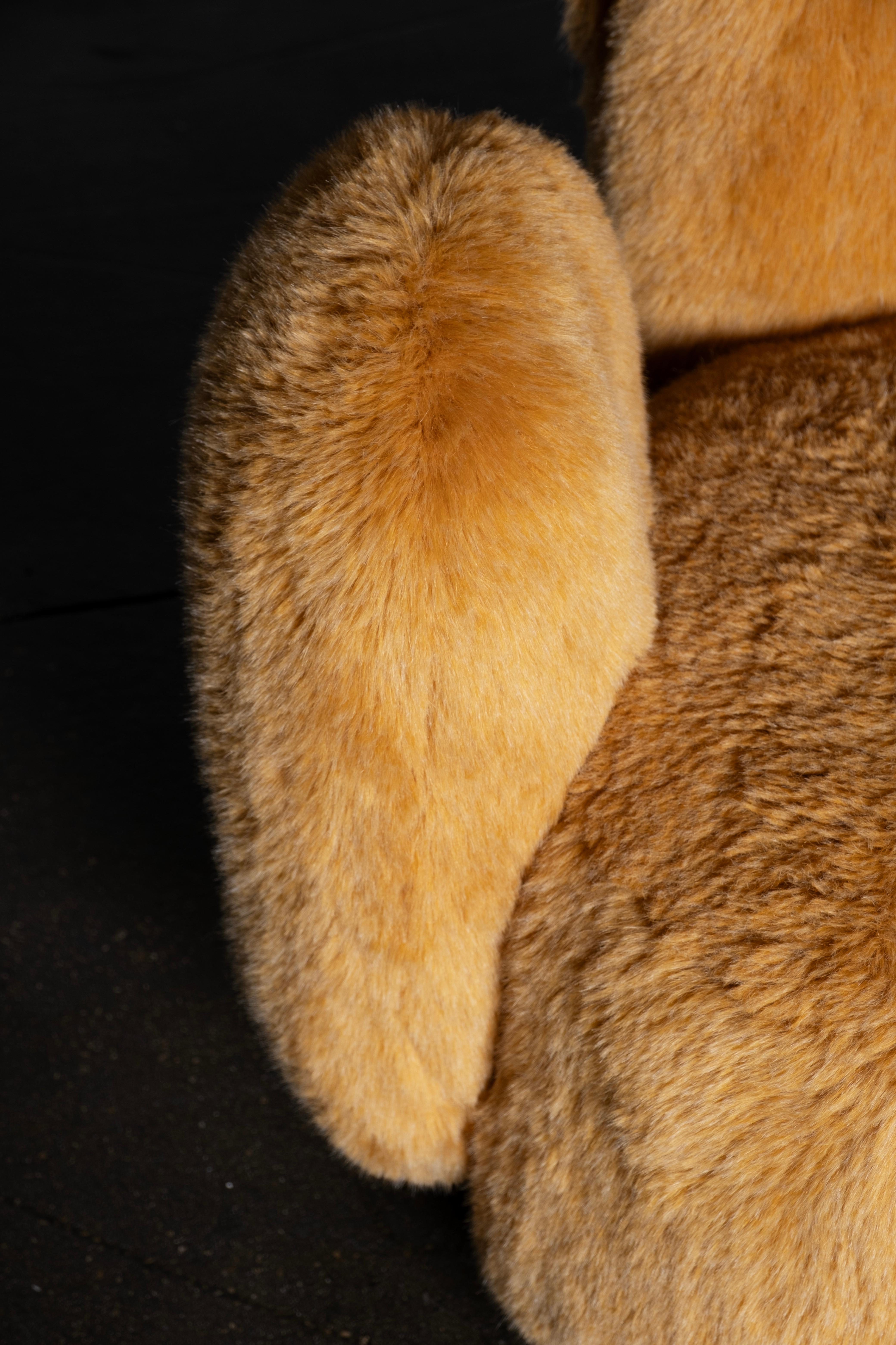 The Moderns Armchair, Brown Faux Fur, Handmade Portugal by Greenapple en vente 1