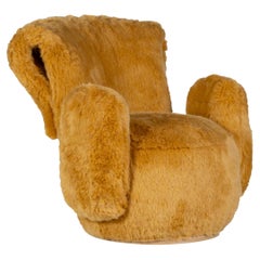 The Moderns Armchair, Brown Faux Fur, Handmade Portugal by Greenapple