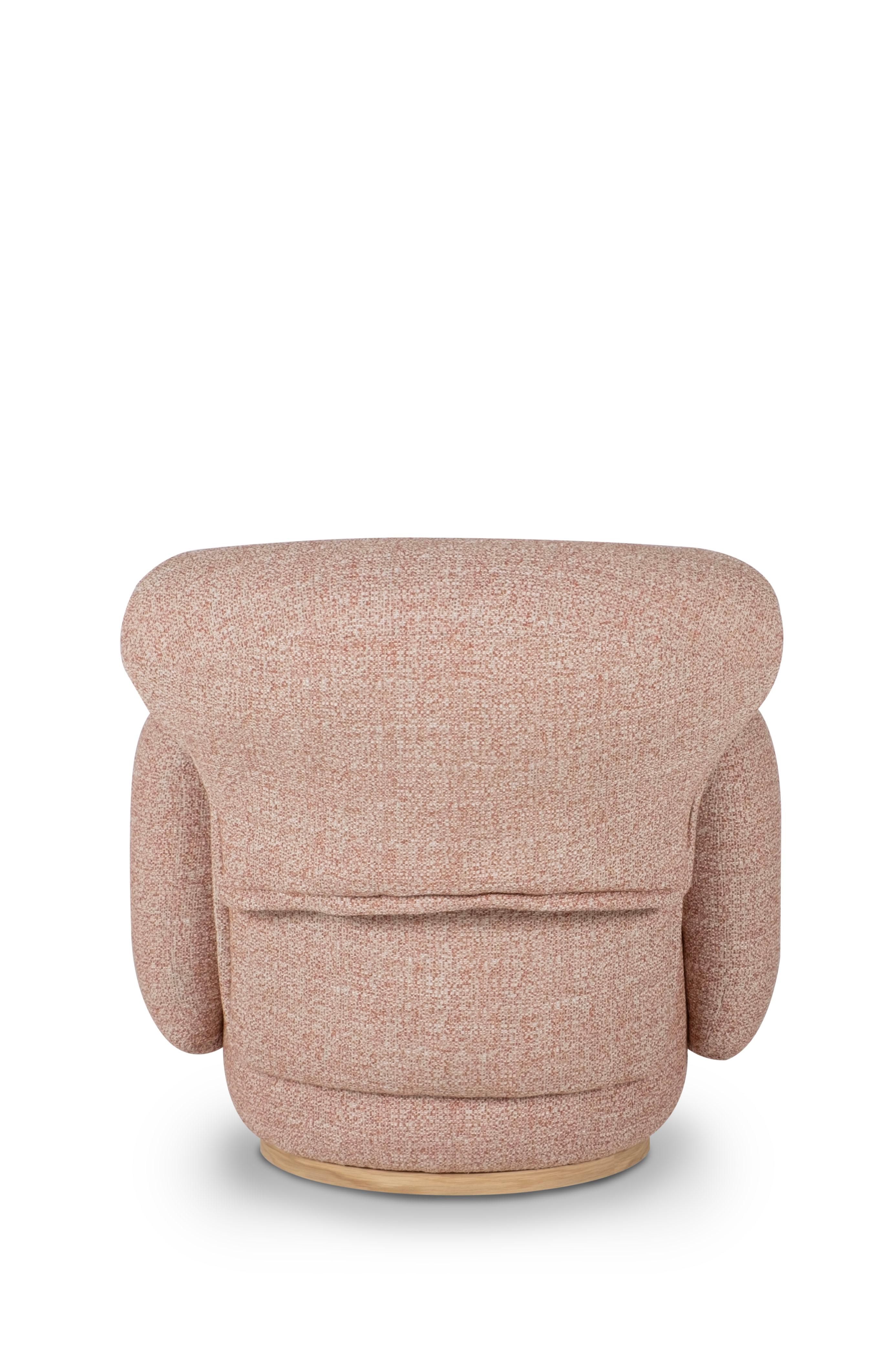 Modern Grass Armchair, Terracotta Jacquard, Handmade in Portugal by Greenapple For Sale 9