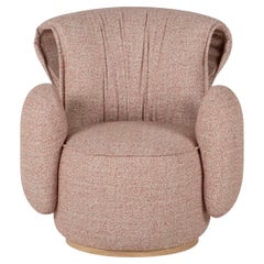 Fauteuil moderne Grass, Jacquard terre cuite, fabriqué à la main au Portugal par Greenapple