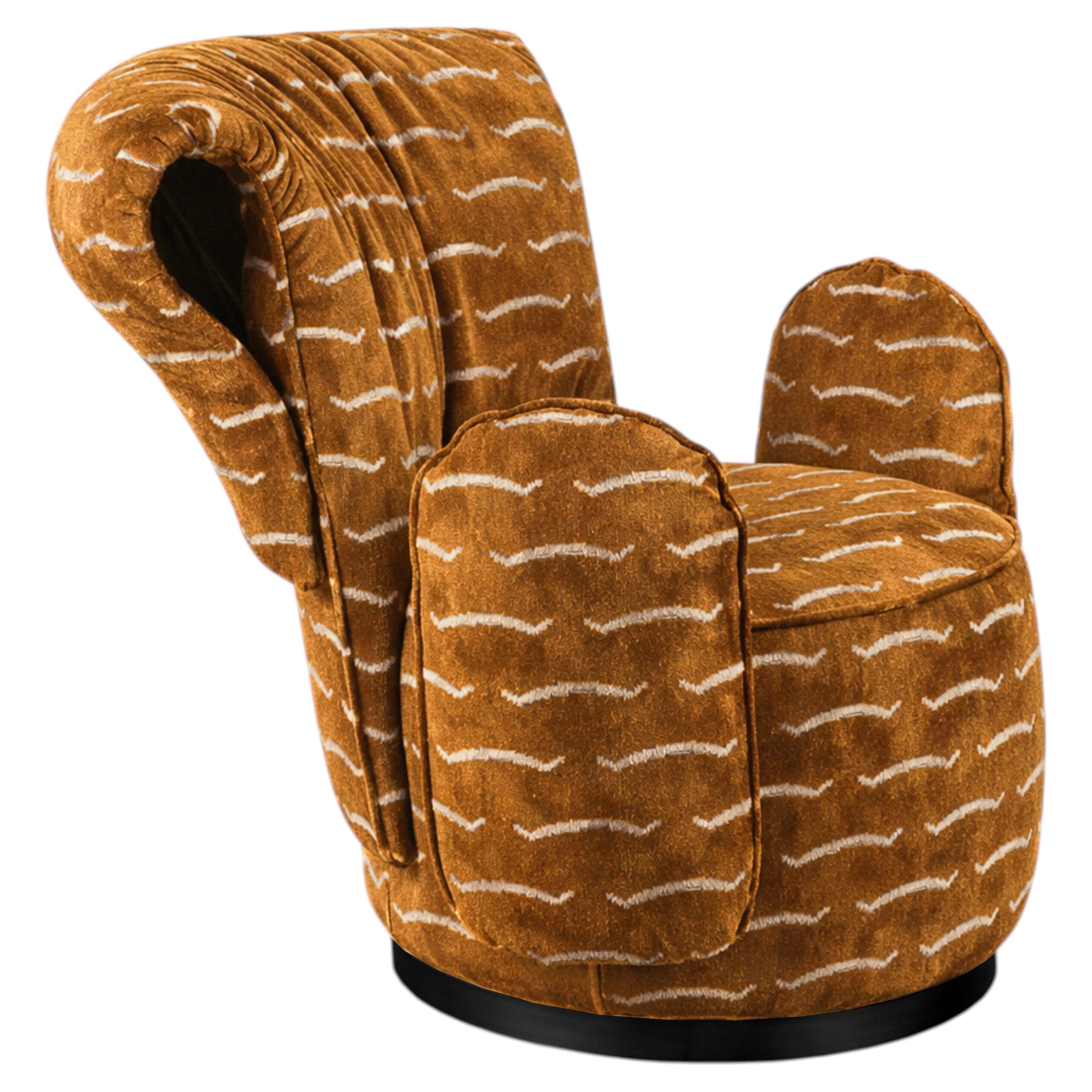 Modern Grass DEDAR Jacquard Samt Lounge Stuhl, Handgefertigt Portugal von Greenapple