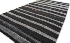 Modern Gray and Brown Goat Hair Kilim 6'10''x11'8'' Circa 1960