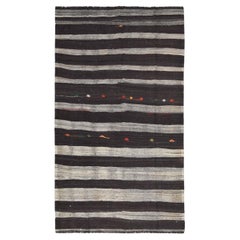 Modern Gray and Brown Goat Hair Kilim 6'10''x11'8'' Circa 1960
