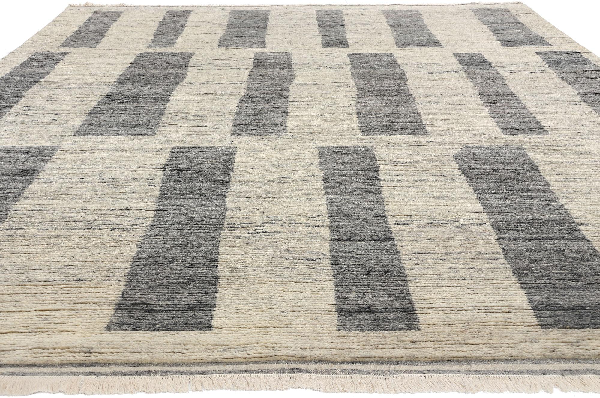 Pakistanais Tapis marocain Bauhaus gris inspiré par Josef Albers et Theo van Doesburg en vente