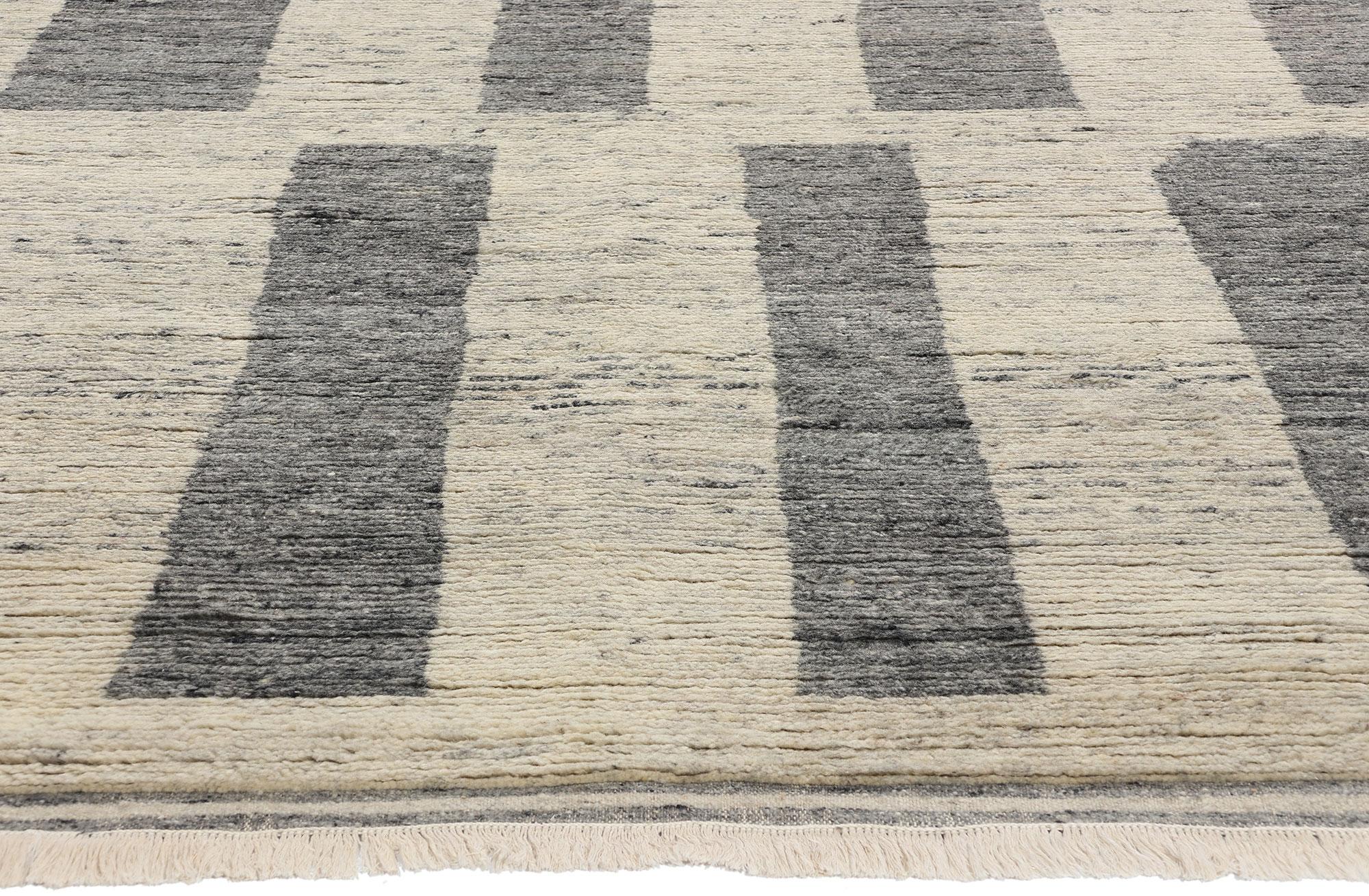 Noué à la main Tapis marocain Bauhaus gris inspiré par Josef Albers et Theo van Doesburg en vente