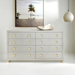 Modern Gray Eight Drawer Dresser