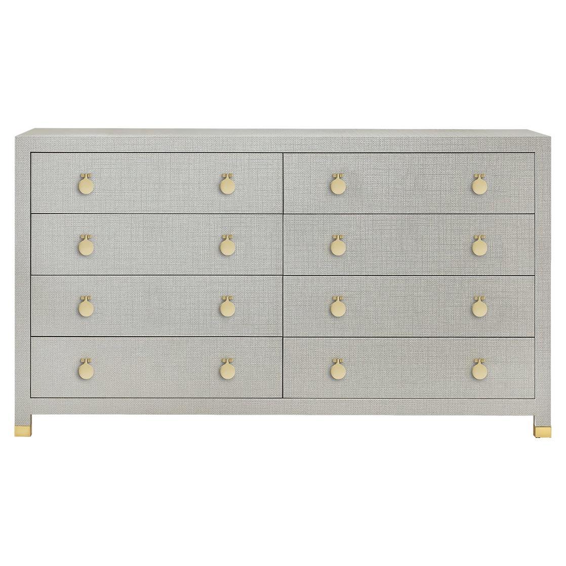 Modern Gray Eight Drawer Dresser