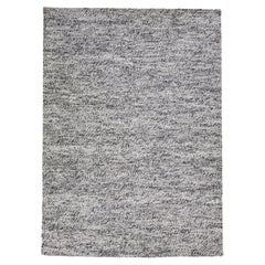 Modern Grey Felted Textuted Wool Rug by Apadana