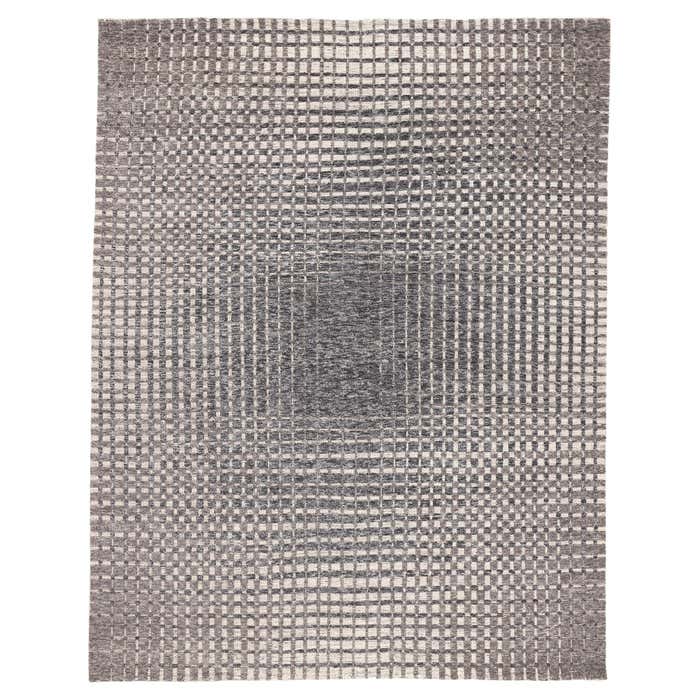 Modern Gray Geometric High-Low Rug, Subsuming Beauty Meets Visual ...