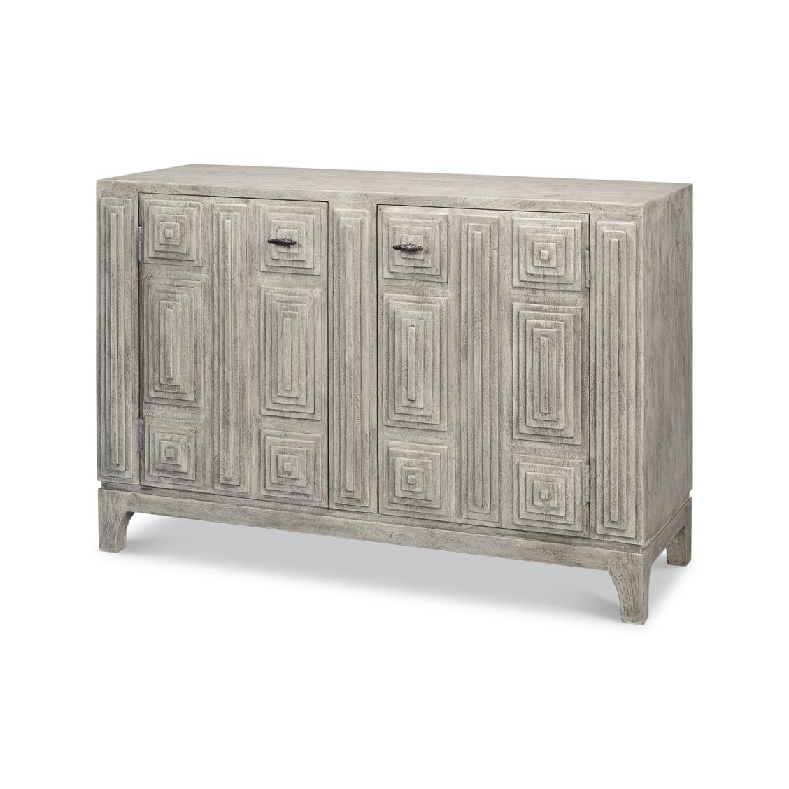 Modern Gray Geometric Sideboard For Sale 4