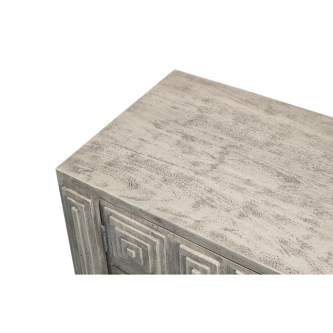 Modern Gray Geometric Sideboard In New Condition For Sale In Westwood, NJ