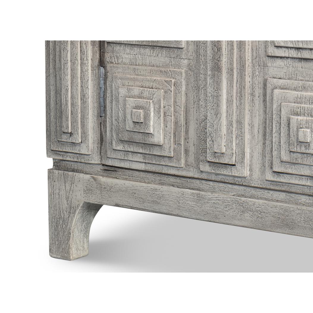 Modern Gray Geometric Sideboard For Sale 1