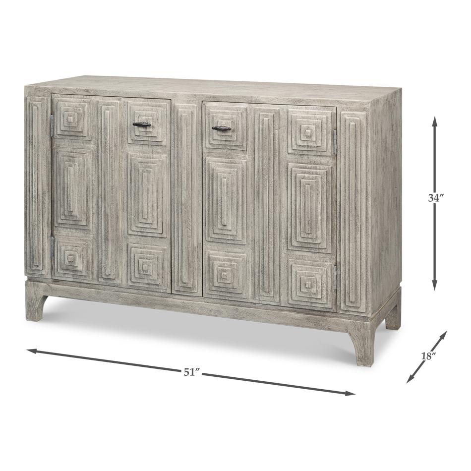 Modern Gray Geometric Sideboard For Sale 3