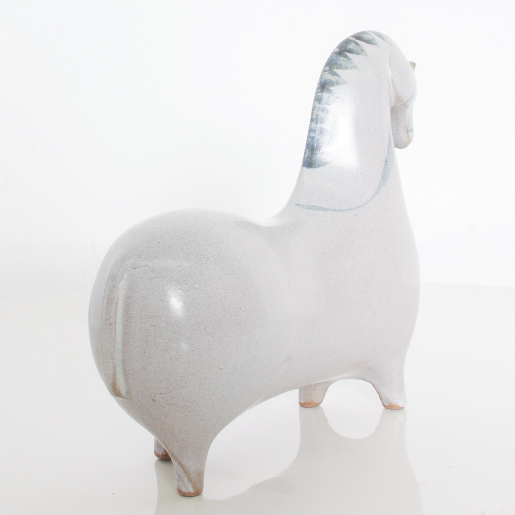 Swedish Modern Gray Horse Ceramic Pottery style Stig Lindberg Gustavsberg Studio 1960s