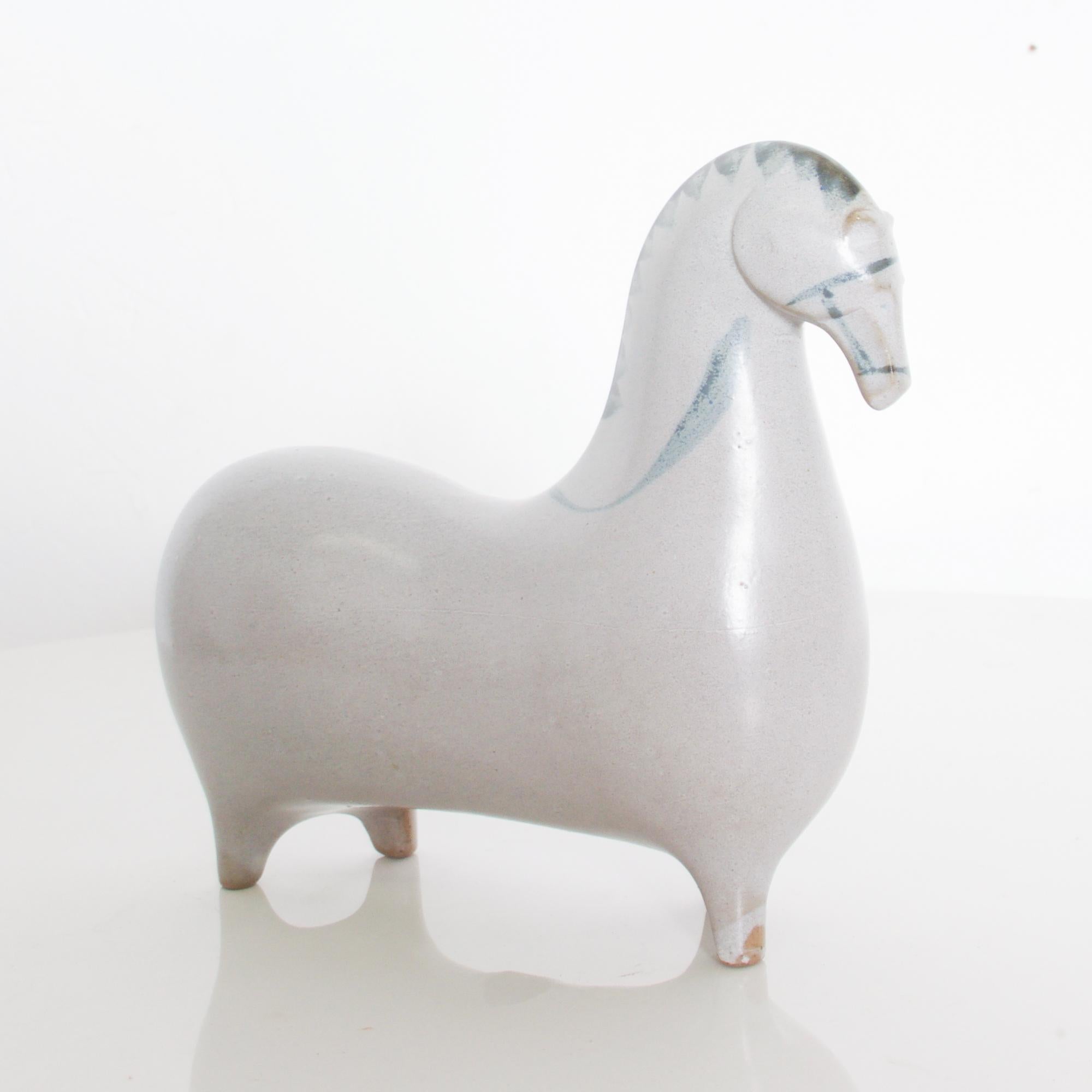 Mid-20th Century Modern Gray Horse Ceramic Pottery style Stig Lindberg Gustavsberg Studio 1960s