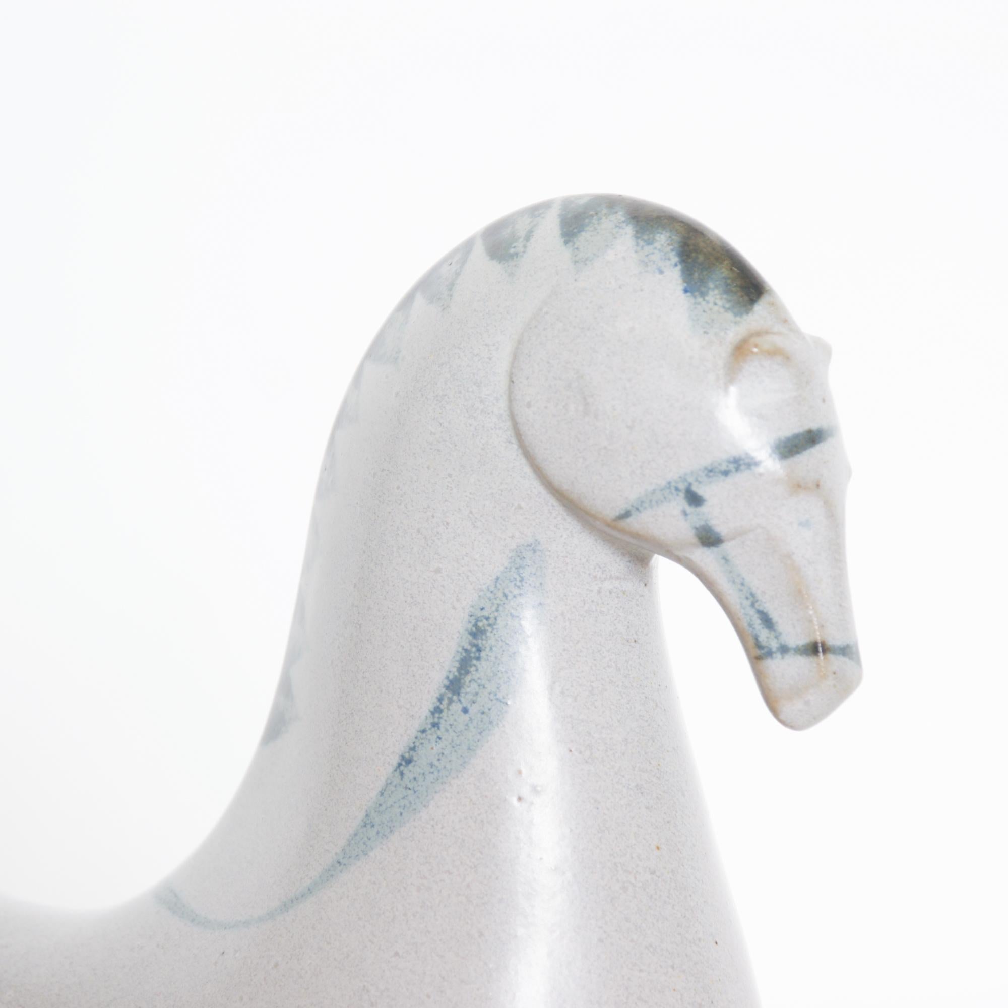 Modern Gray Horse Ceramic Pottery style Stig Lindberg Gustavsberg Studio 1960s 1
