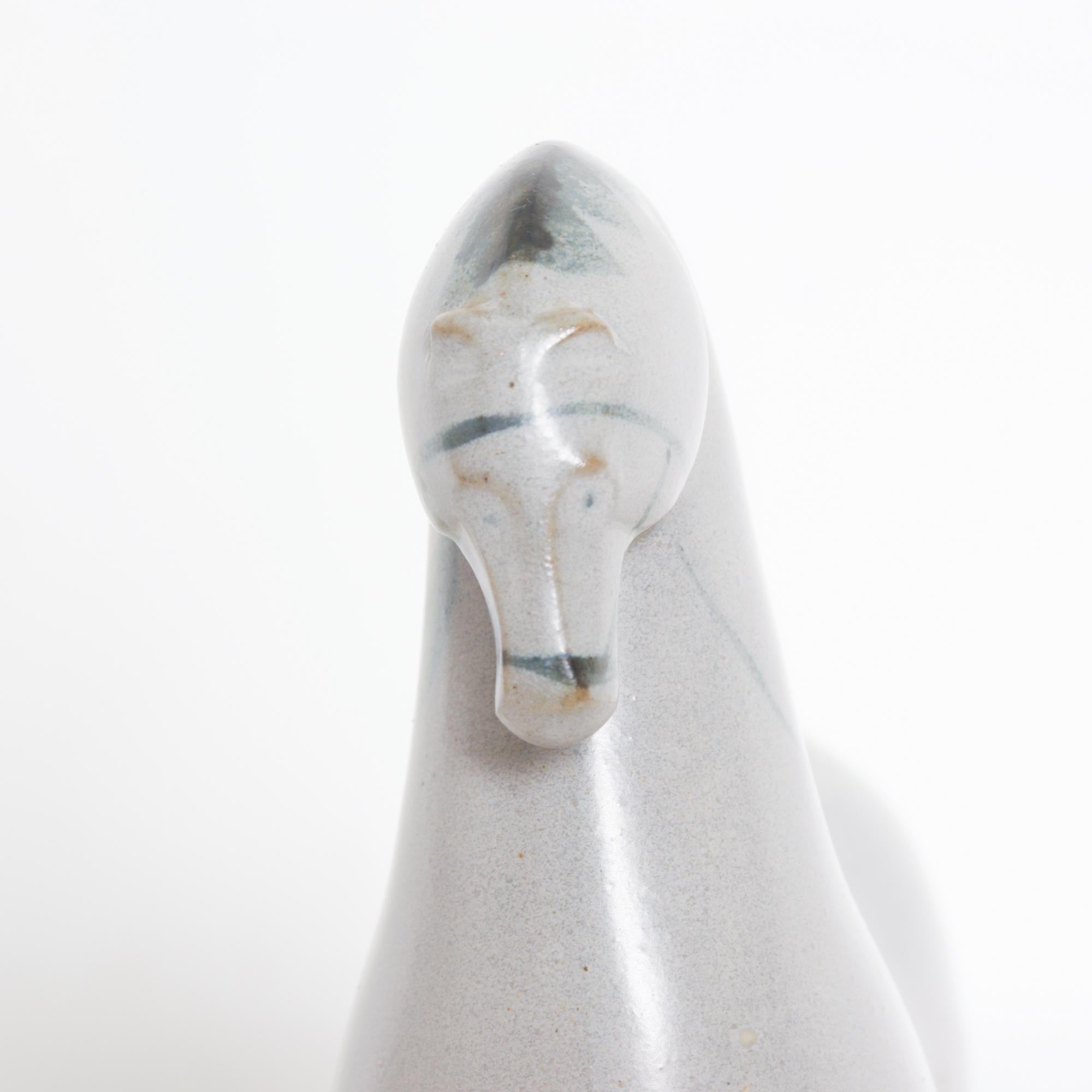 Modern Gray Horse Ceramic Pottery style Stig Lindberg Gustavsberg Studio 1960s 2