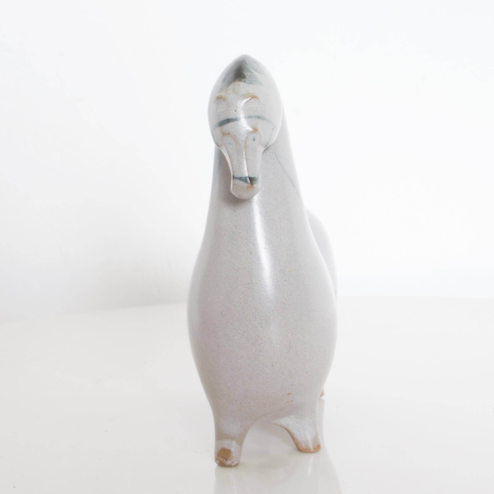 Modern Gray Horse Ceramic Pottery style Stig Lindberg Gustavsberg Studio 1960s 3