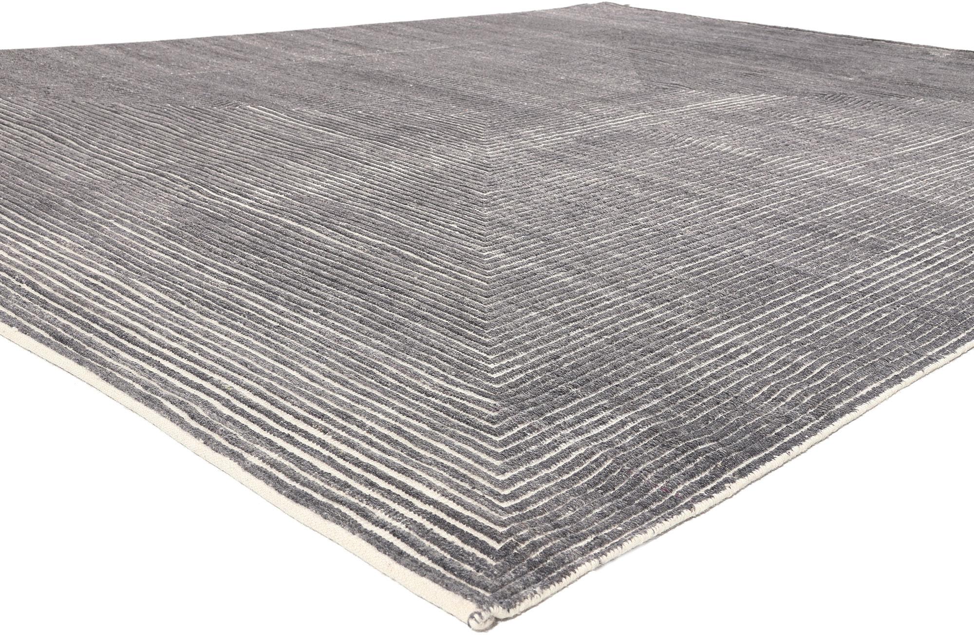 30982 Modern Gray Opt Art High-Low Rug with, 09'00 x 11'10.
Sublime simplicity meets tantalizing texture in this modern gray high-low rug. The raised design and neutral colors woven into this piece work together creating a soft and subtle yet