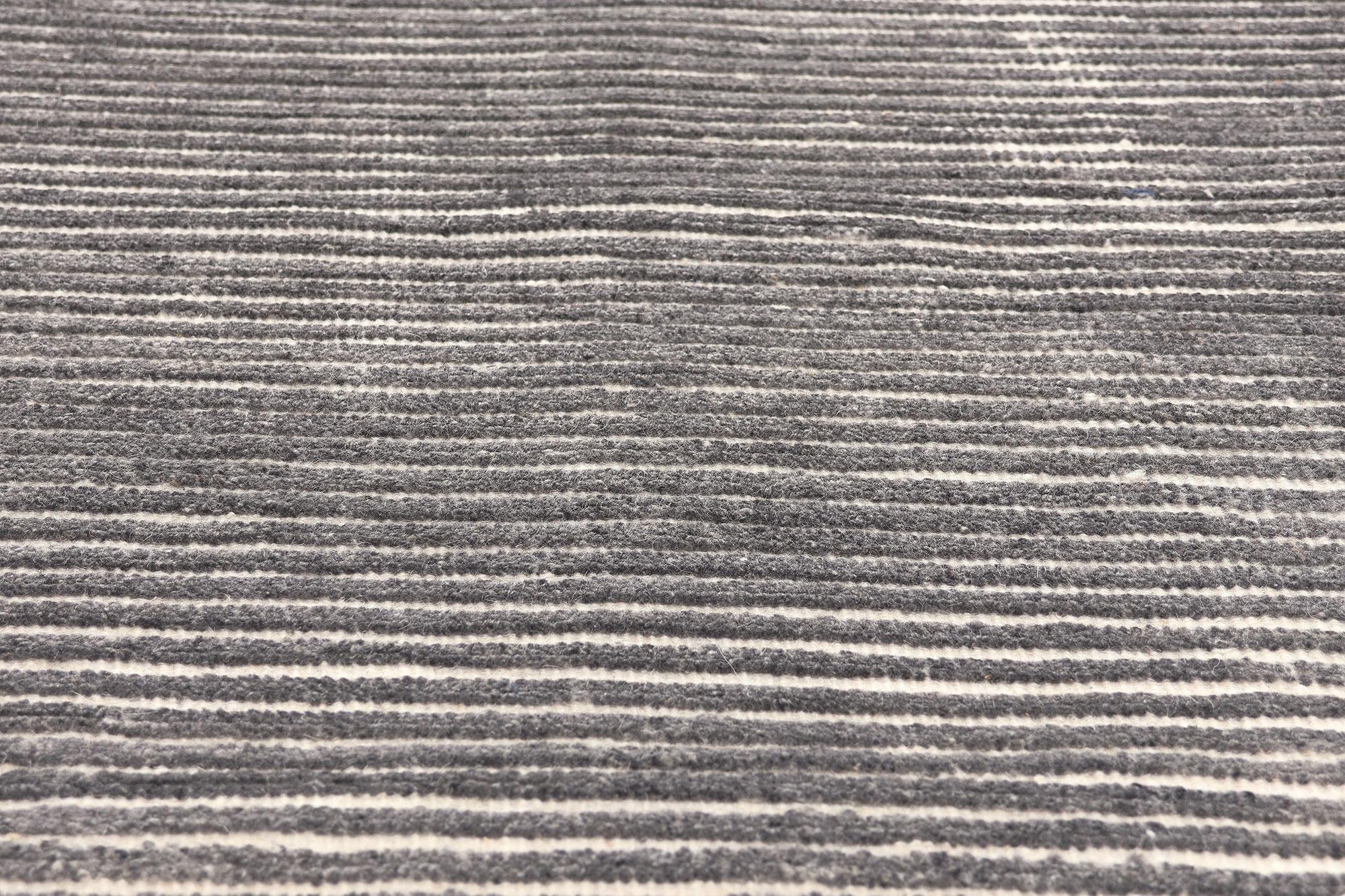 Modern Gray Opt Art High-Low Rug, Sublime Simplicity Meets Tantalizing Texture In New Condition For Sale In Dallas, TX