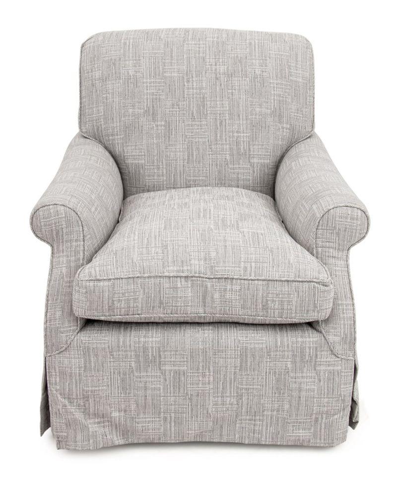 Modern Gray Patterned Upholstered Club Chair In Good Condition In Astoria, NY