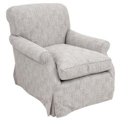 Modern Gray Patterned Upholstered Club Chair