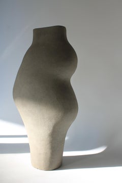 Modern Gray Sculptural Handmade Ceramic Vase by Maku Ceramic