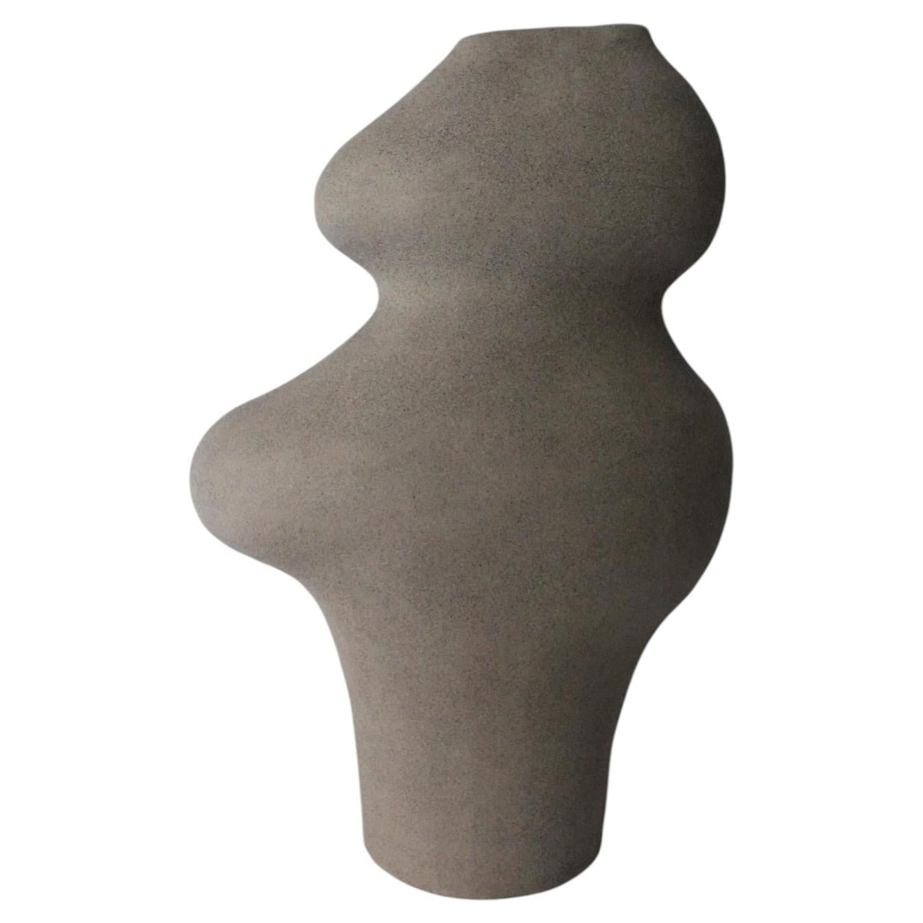 Modern Gray Sculptural Handmade Ceramic Vase II by Maku Ceramic For Sale