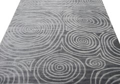 Modern Grey Spiral Rug