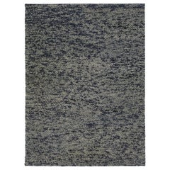 The Moderns Tapis en laine à texture grise fait à la main avec motif Allover
