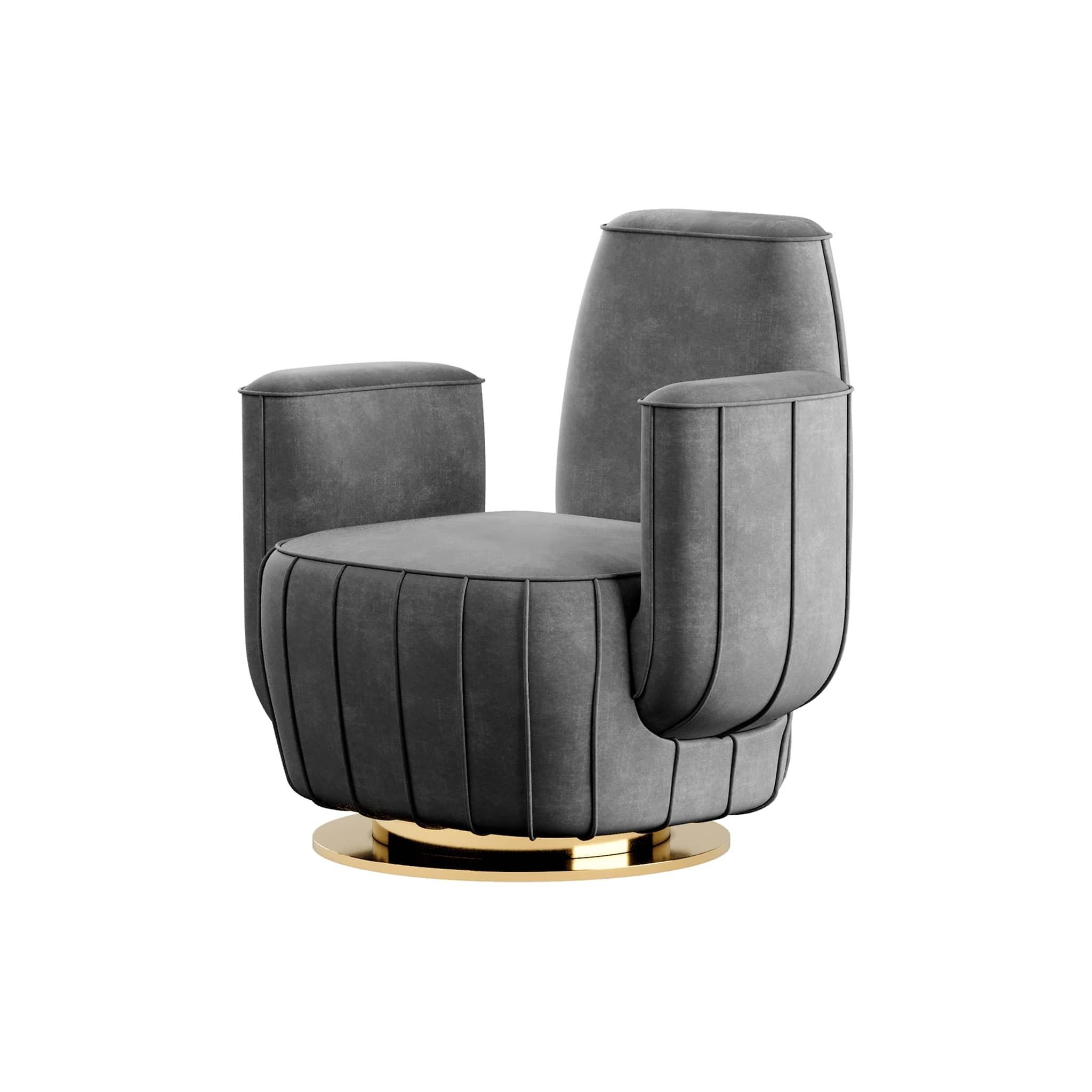 Ajui Armchair II is a conceptual piece. It’s an accent chair that combines an artsy interpretation of a cactus with the comfort expected from a luxury armchair. This modern armchair is the perfect choice for a modern living area project. A