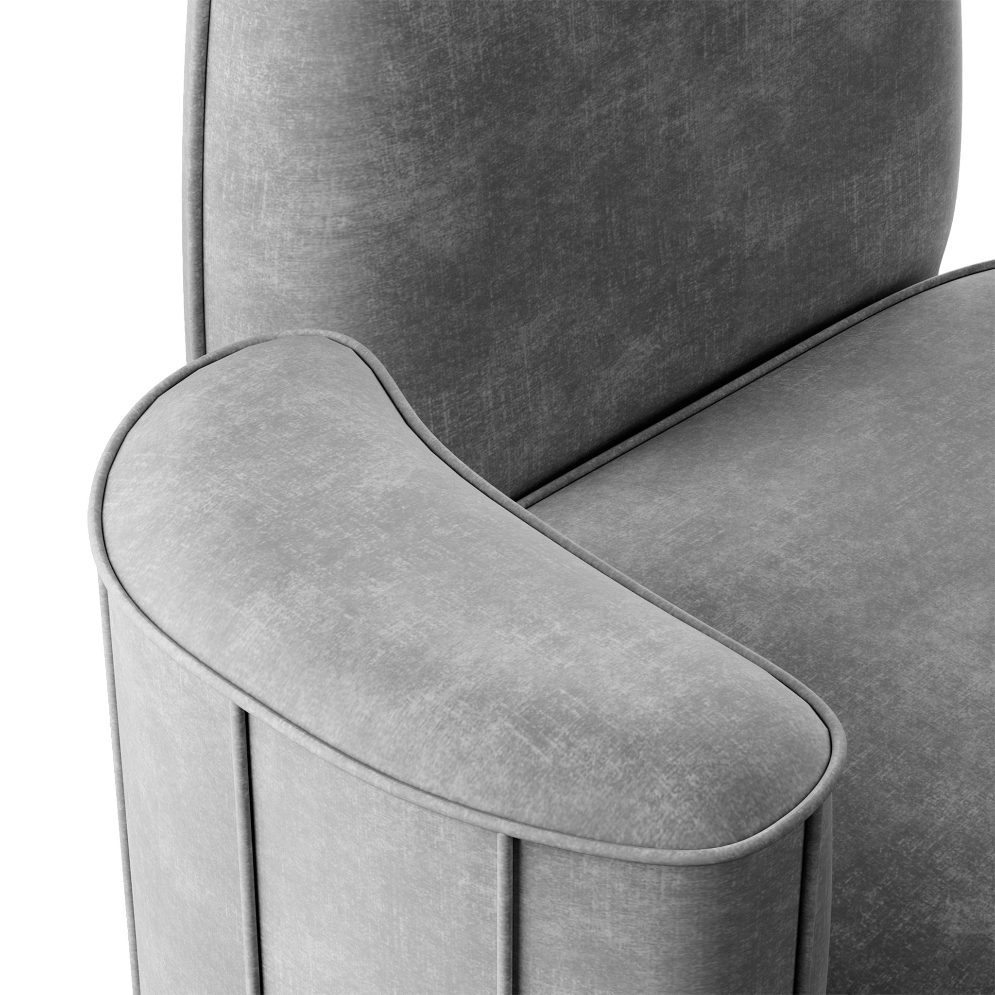 Modern Gray Velvet Armchair Cactus Shape with Gold Swivel Base In New Condition For Sale In Porto, PT