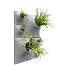 Modern Gray Wall Planter Set, Living Wall Sculpture, Moss Wall Art, Node BR2M