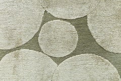 Modern Gray With Olive Silk Carpet "Bubble" Designed By Alan Wanzenberg