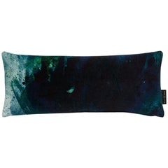 Modern Green and Blue Cotton Velvet Lumbar Cushion by 17 Patterns