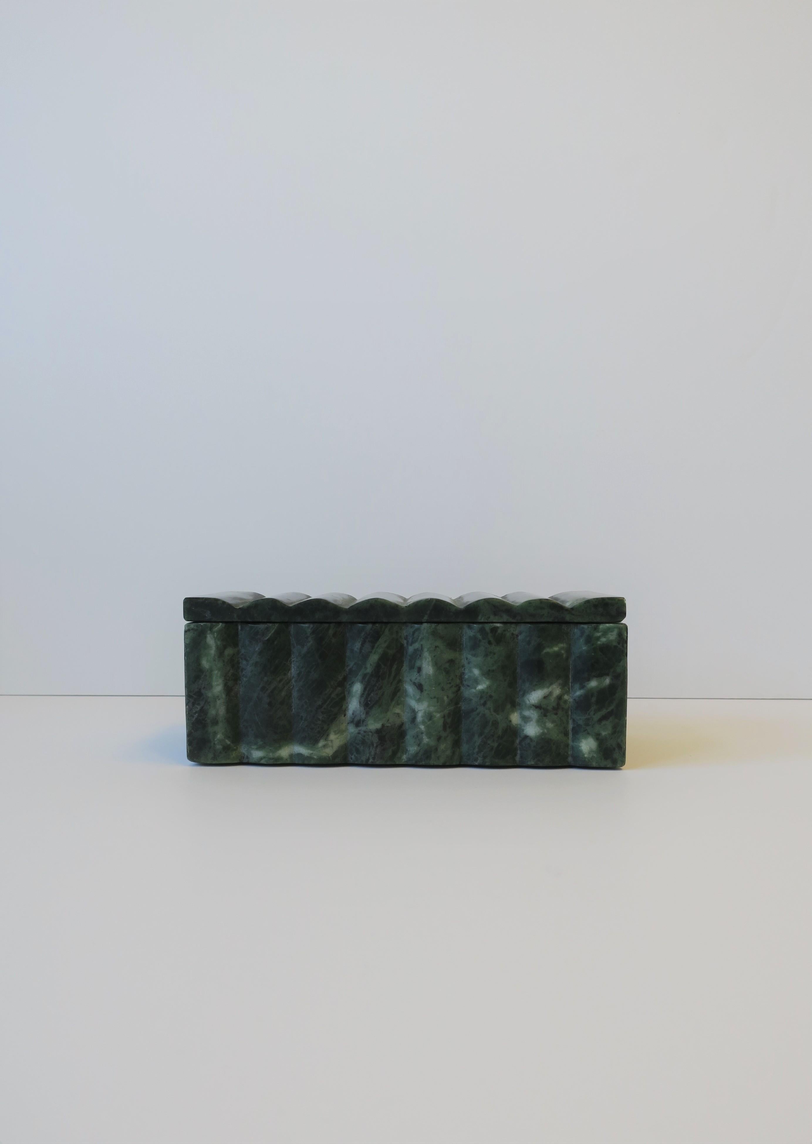 Modern Green and White Marble Box 7